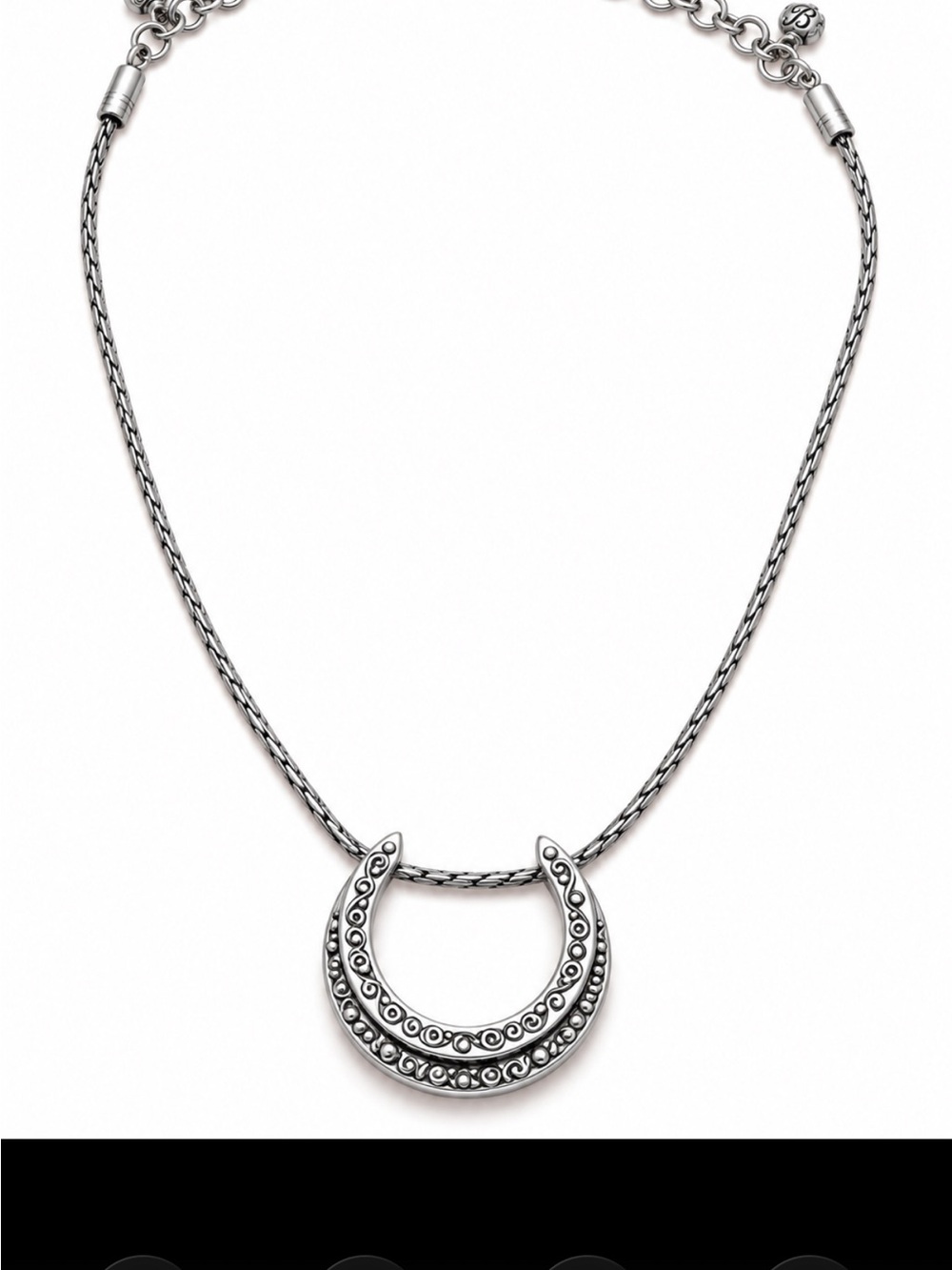 Brighton Silver “Starry Night” Double Horseshoe Pendant Necklace - Picture 3 of 6